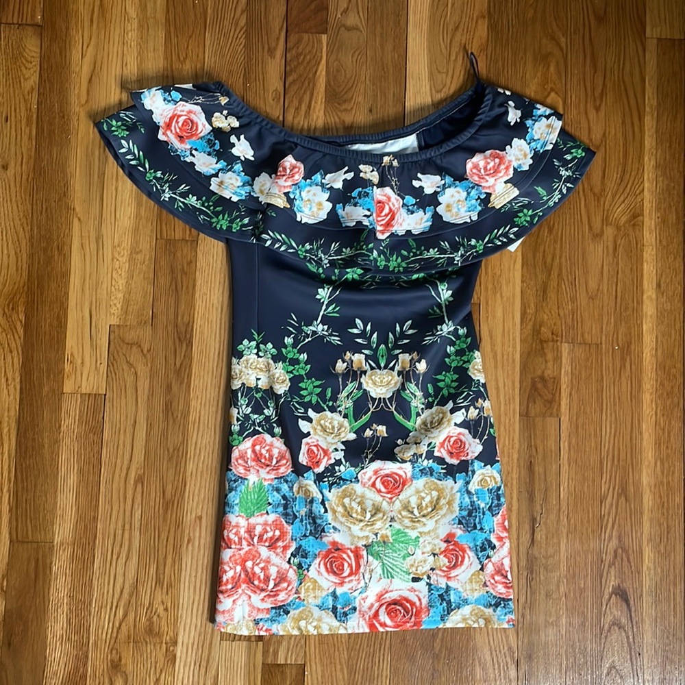 Floral Bodycon Off The Shoulder Dress